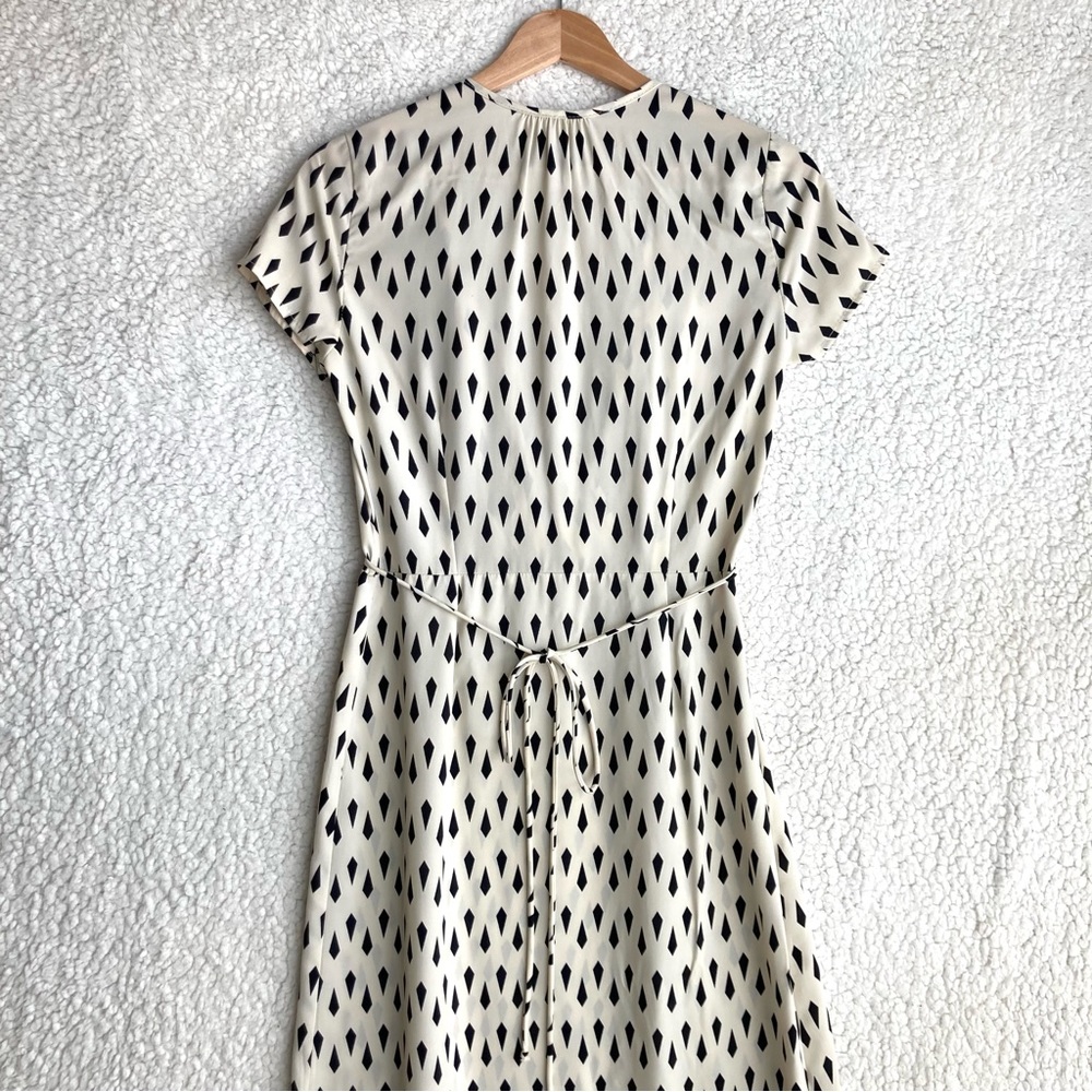 Lulu's Women's cream diamond print Short sleeve wrap maxi dress, Sz XS - Picture 14 of 16